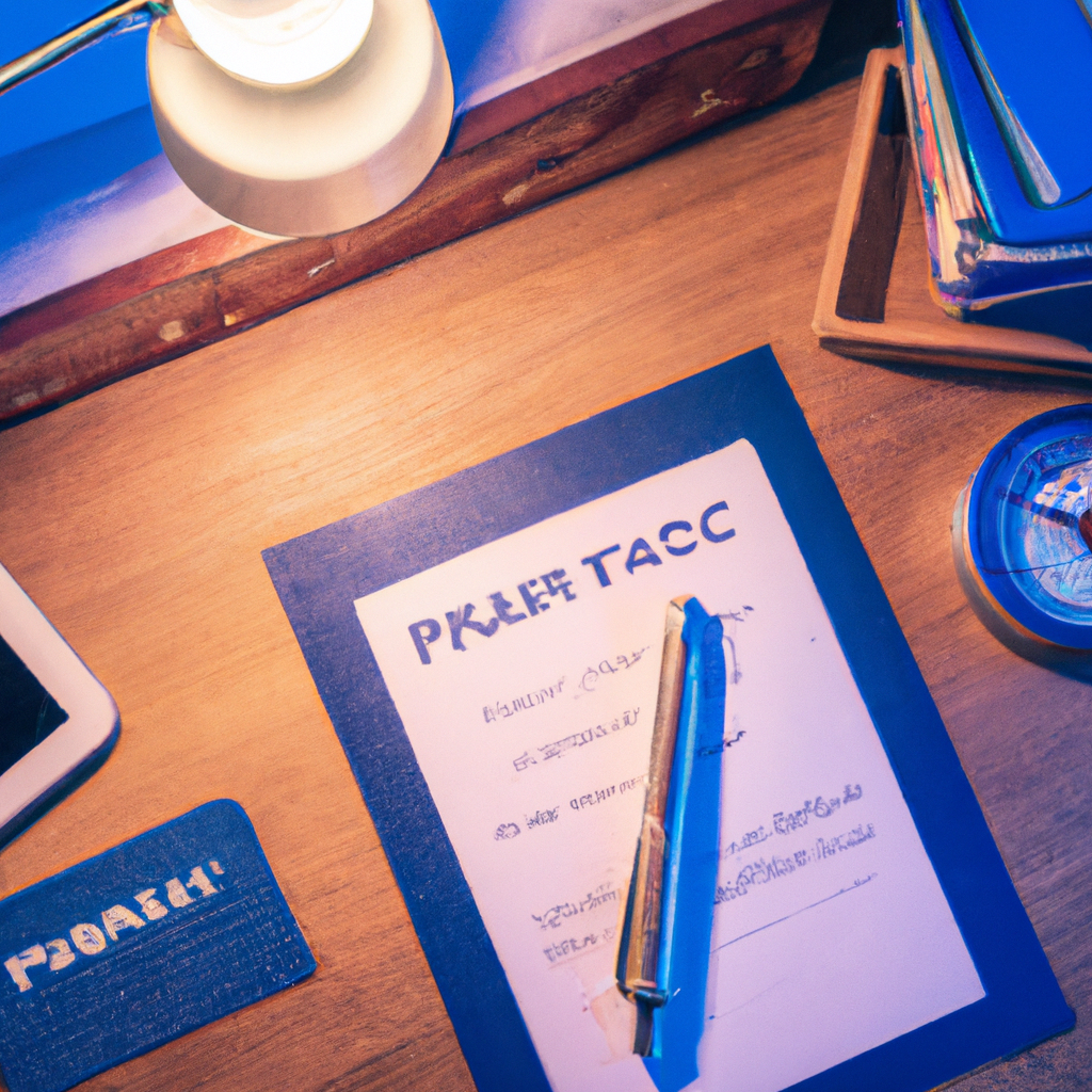 Documenti privacy e GDPR su una scrivania con tema nautico, luce soffusa